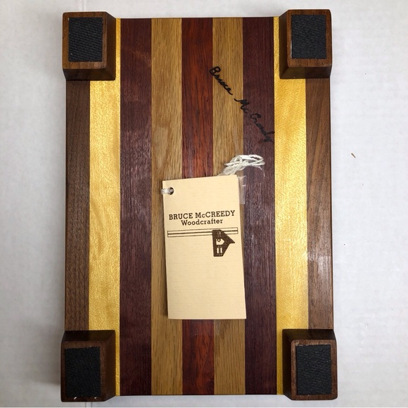 Handmade Hard Wood Serving Board Sz Small Signed By Artist Bruce McCreedy NEW - Picture 8 of 8